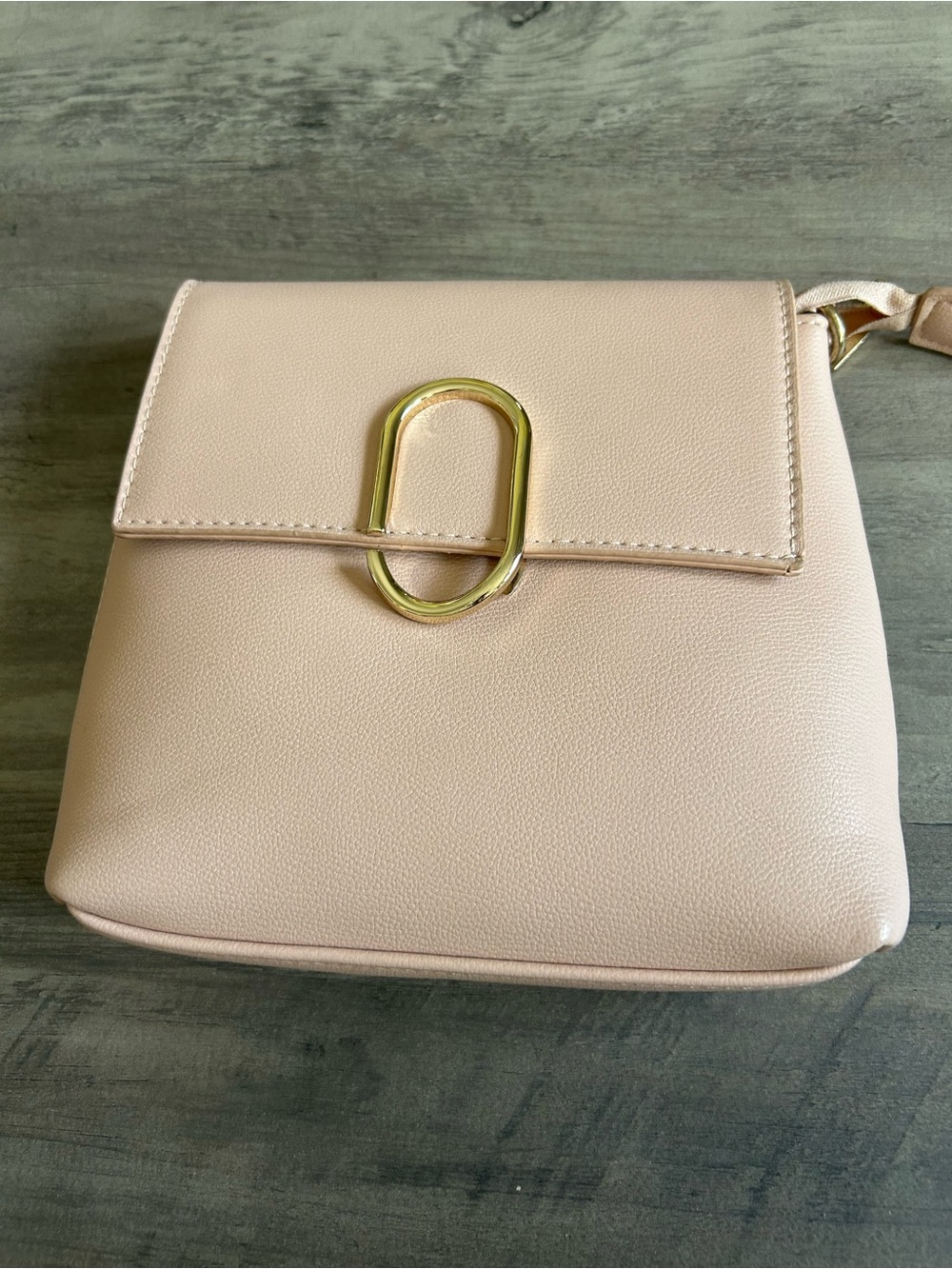 Women's Crossbody Bag in Light Pink with Gold Accent